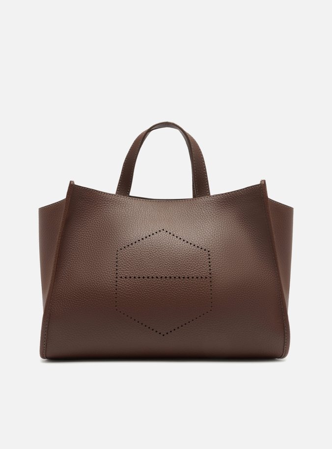 Bolsa Tote Marrom Grande Logo Perfurado
